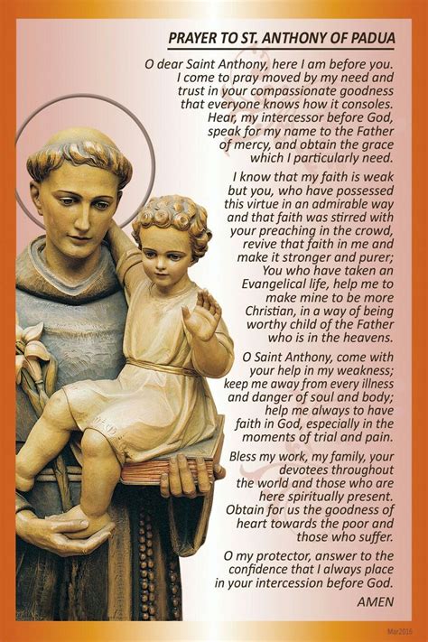 saint anthony de padua prayer.